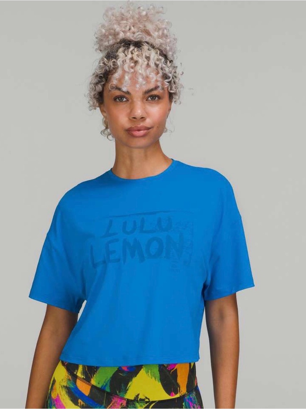 lululemon athletica Blue Ed Curtis Abrasion Resistant Training T-shirt Cropped